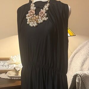 Elegant Black Sleeveless Maxi Dress